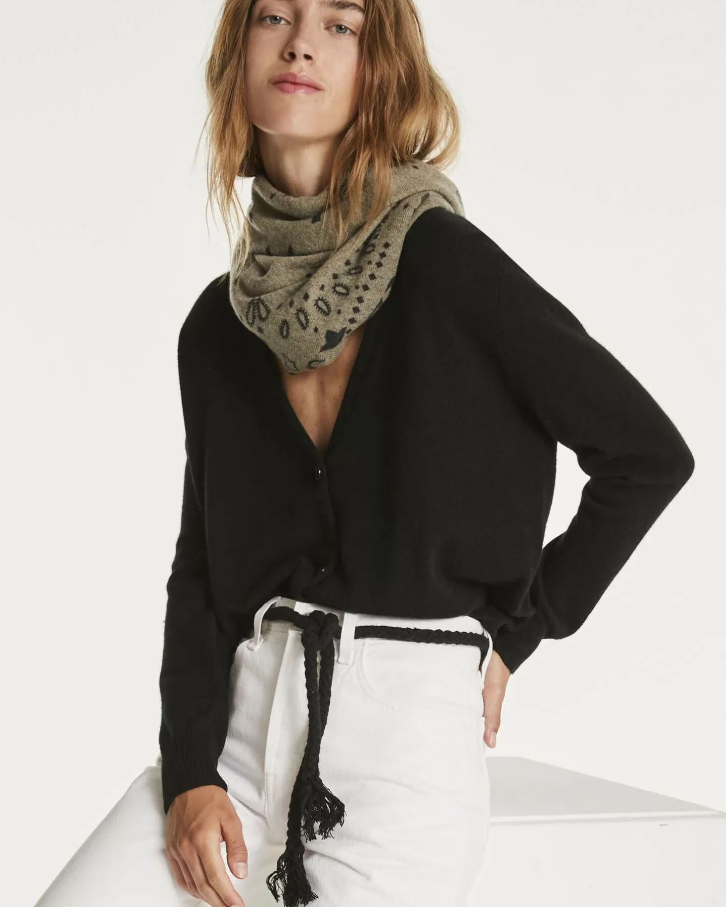 Femme Kujten Gilets & Vestes*Cardigan Cachemire Col V Court Uni