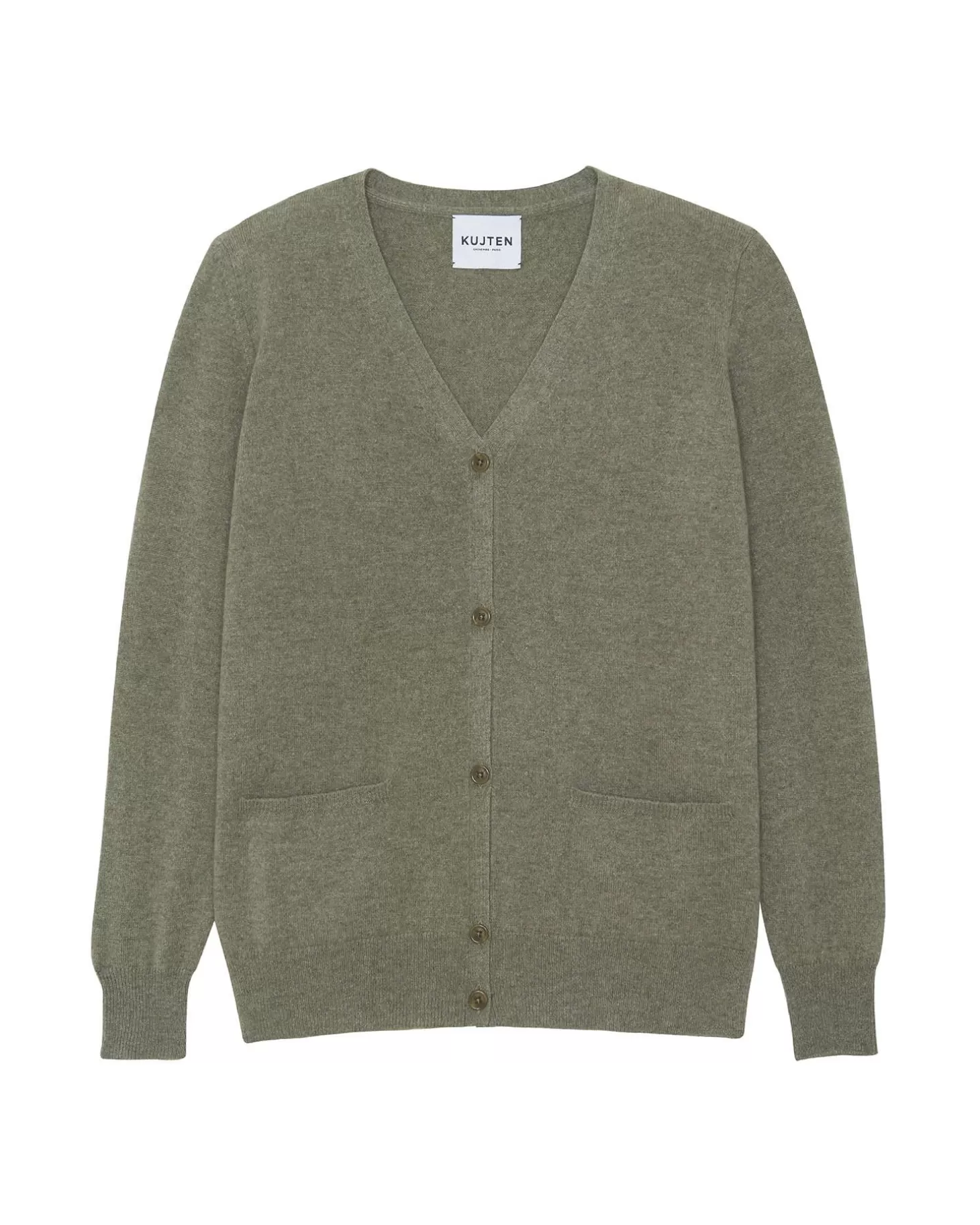 Femme Kujten Gilets & Vestes*Cardigan Cachemire Col V Droit Uni