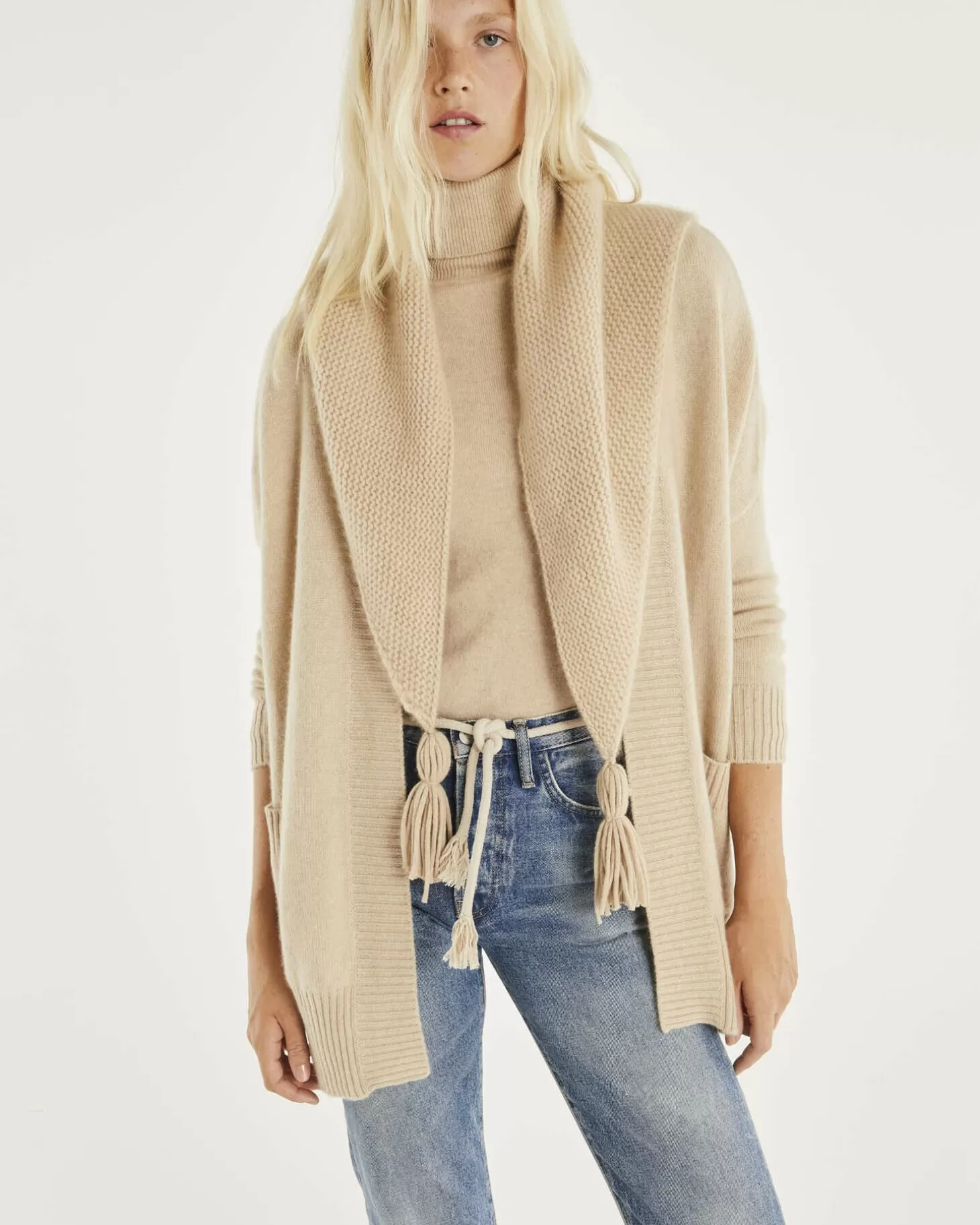 Femme Kujten Gilets & Vestes*Gilet Cachemire Col Chale Oversize
