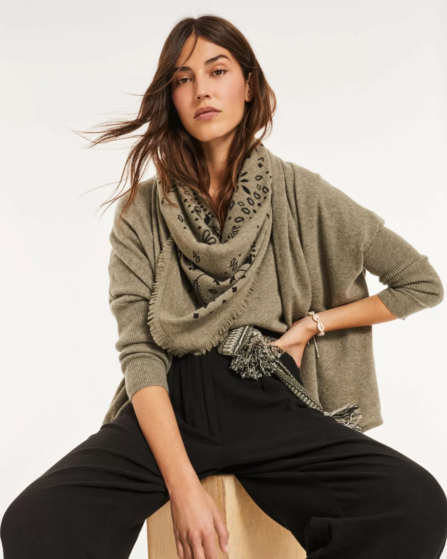 Femme Kujten Gilets & Vestes*Gilet Cachemire Femme Col Chale