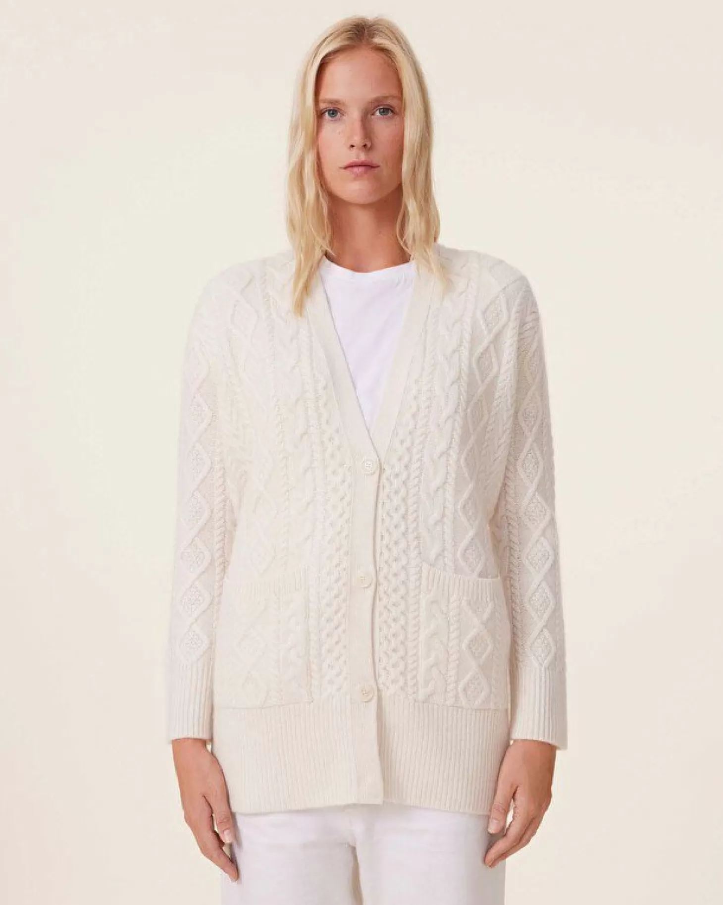Femme Kujten Gilets & Vestes*Gilet Oversize Cachemire Torsade, 8 Fils