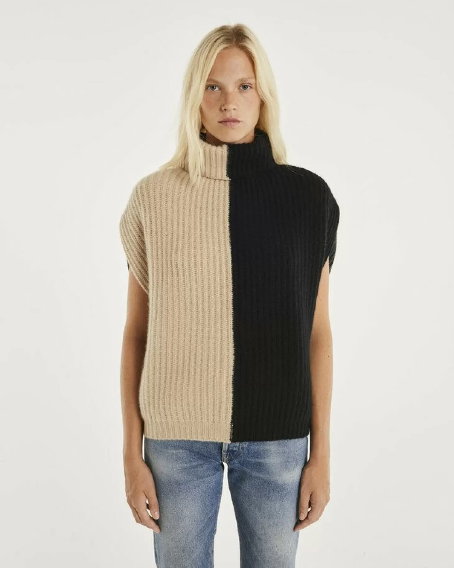 Femme Kujten Pulls & Sweats*Pull Cachemire Col Roule Colorblock