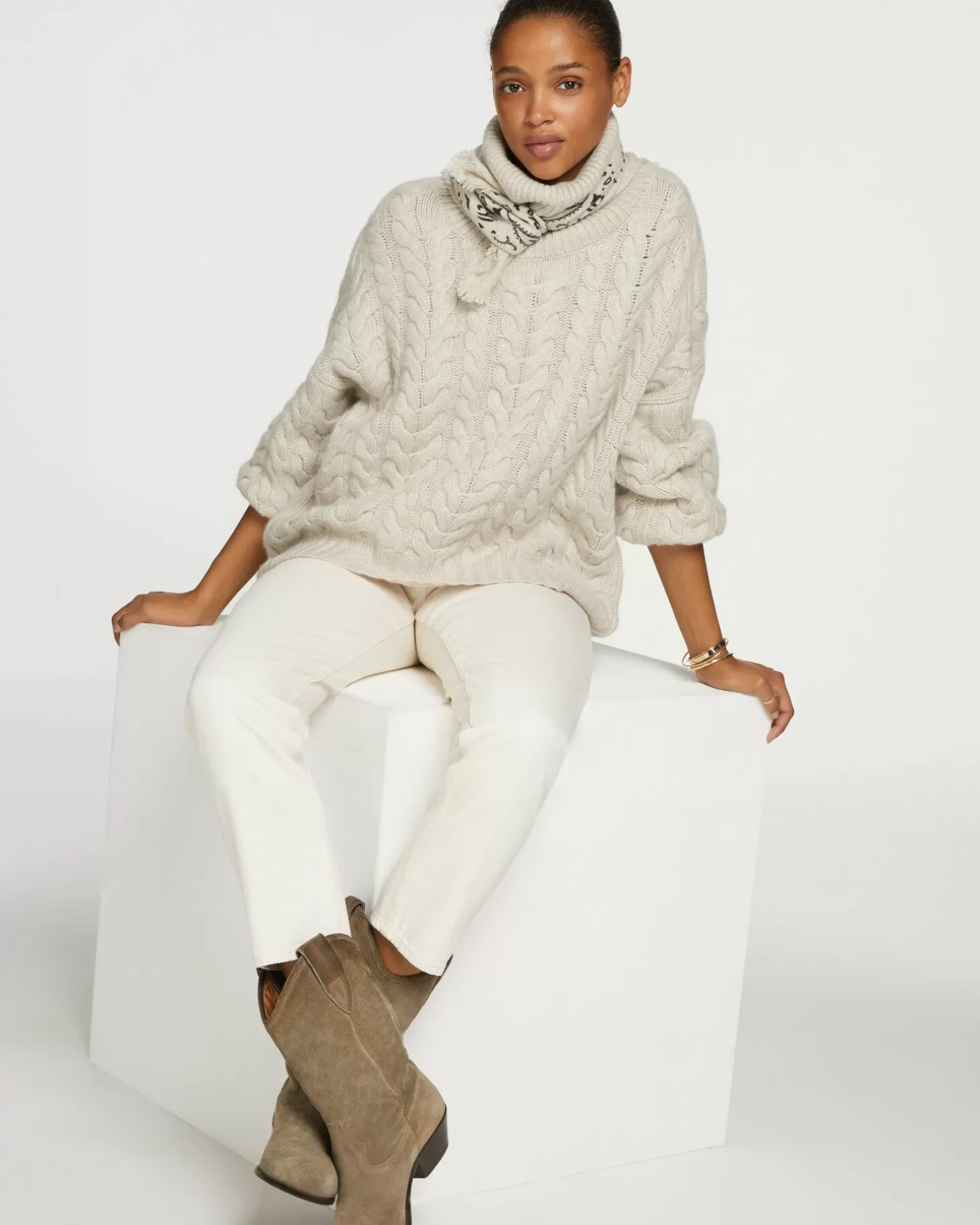 Femme Kujten Pulls & Sweats*Pull Cachemire Col Roule Oversize Femme, 6 Fils