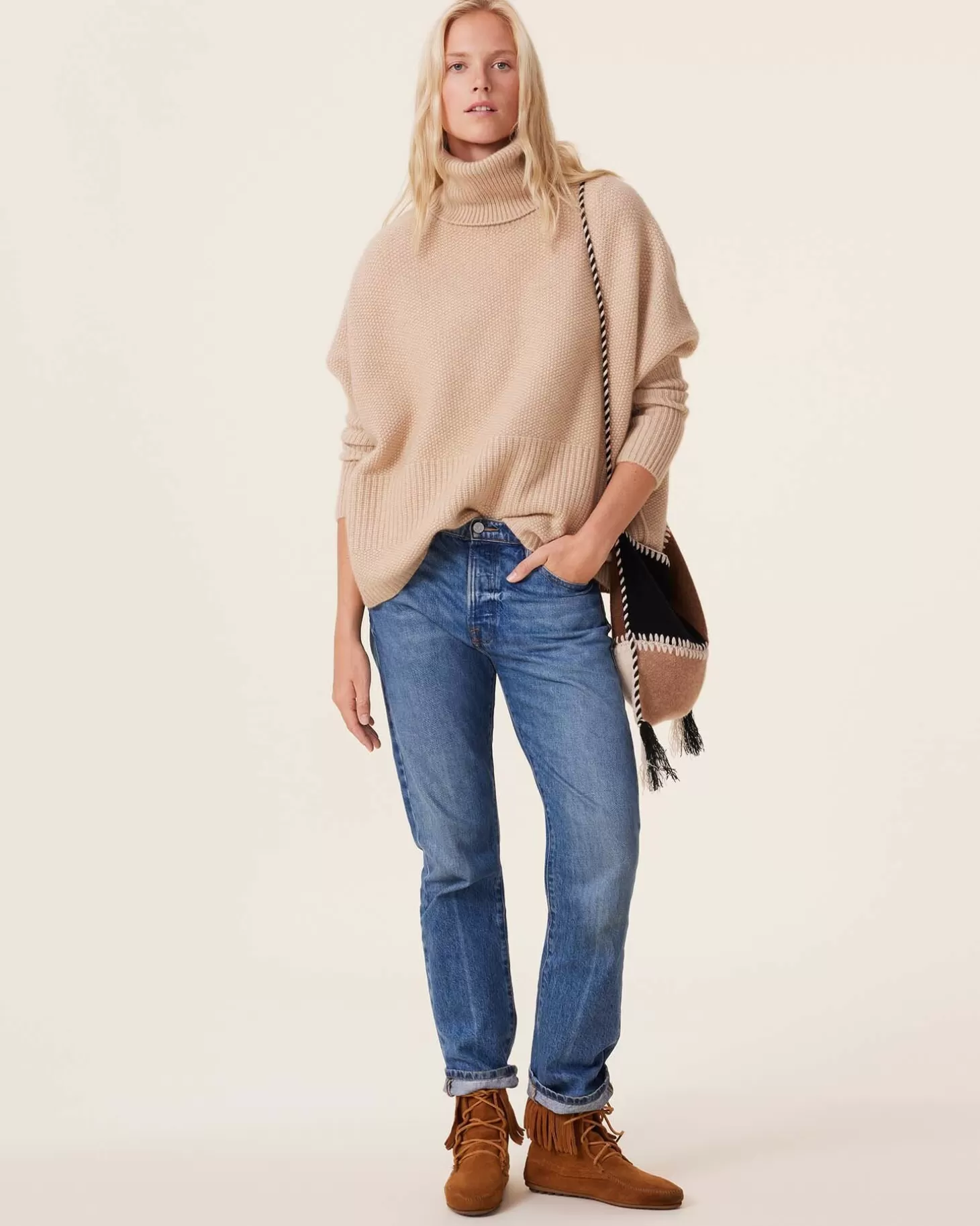 Femme Kujten Pulls & Sweats*Pull Cachemire Col Roule Oversize Femme, 8 Fils