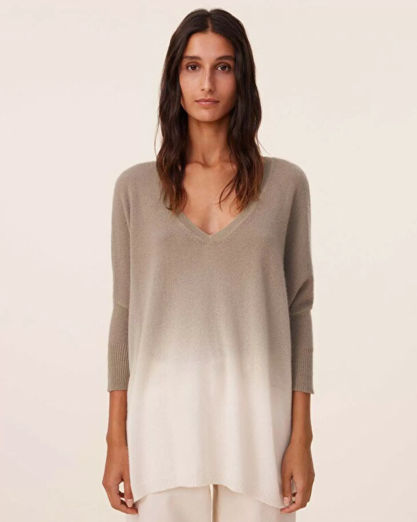 Femme Kujten Pulls & Sweats*Pull Cachemire Col V Oversize Dip Dye, 2 Fils