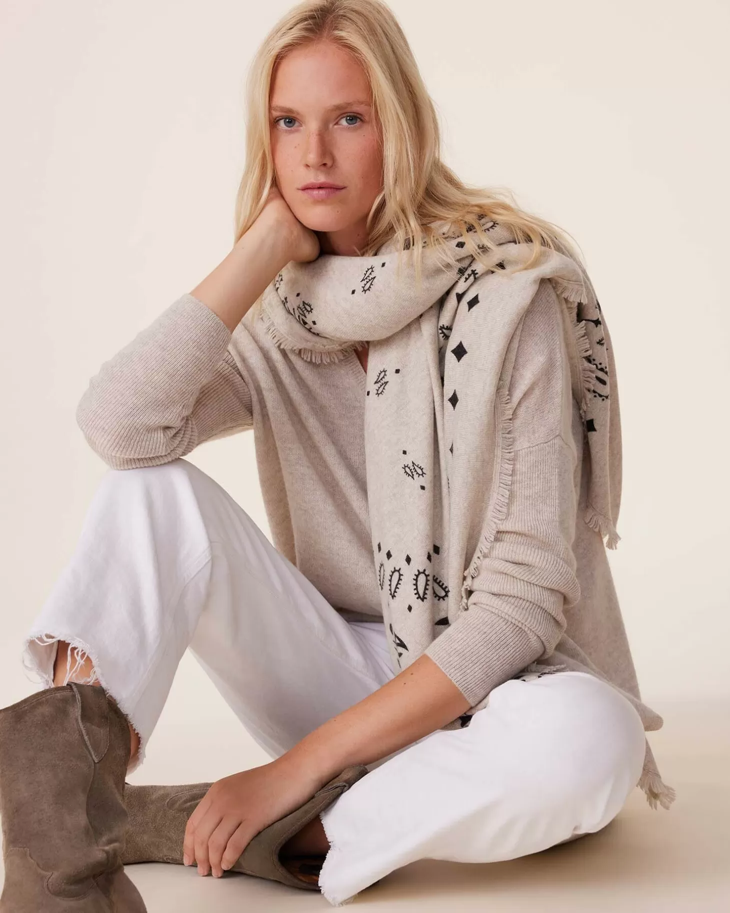 Femme Kujten Pulls & Sweats*Pull Cachemire Col V Oversize Liquette, 2 Fils