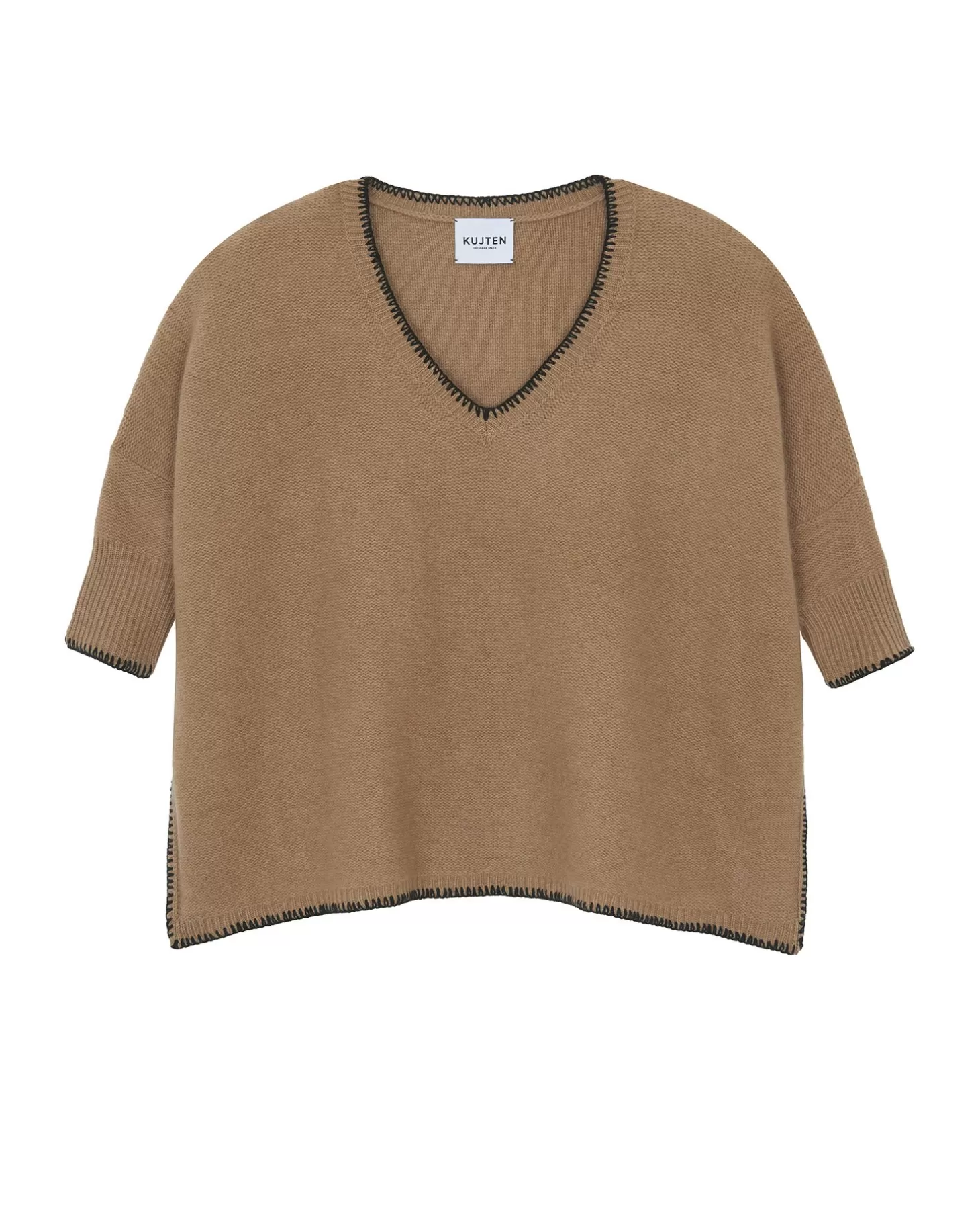 Femme Kujten Pulls & Sweats*Pull Cachemire Col V Oversize Manche 3/4, 6 Fils
