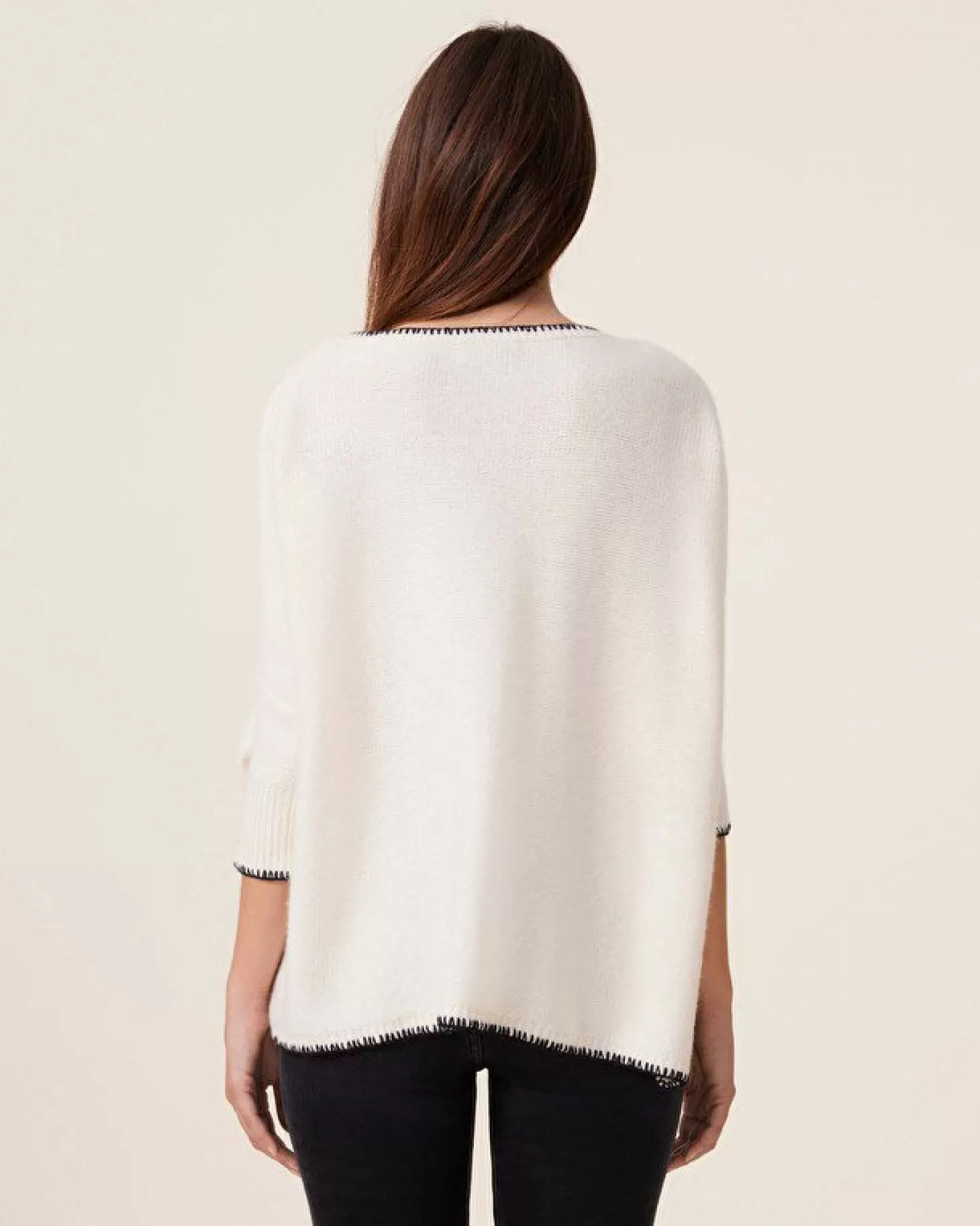 Femme Kujten Pulls & Sweats*Pull Cachemire Col V Oversize Manche 3/4, 6 Fils