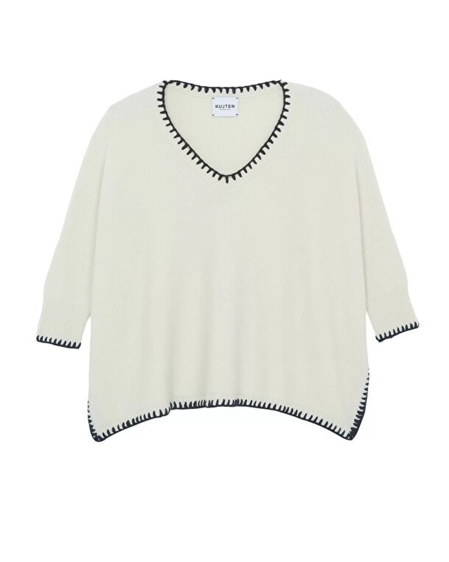 Femme Kujten Pulls & Sweats*Pull Cachemire Col V Oversize Manche 3/4, 6 Fils