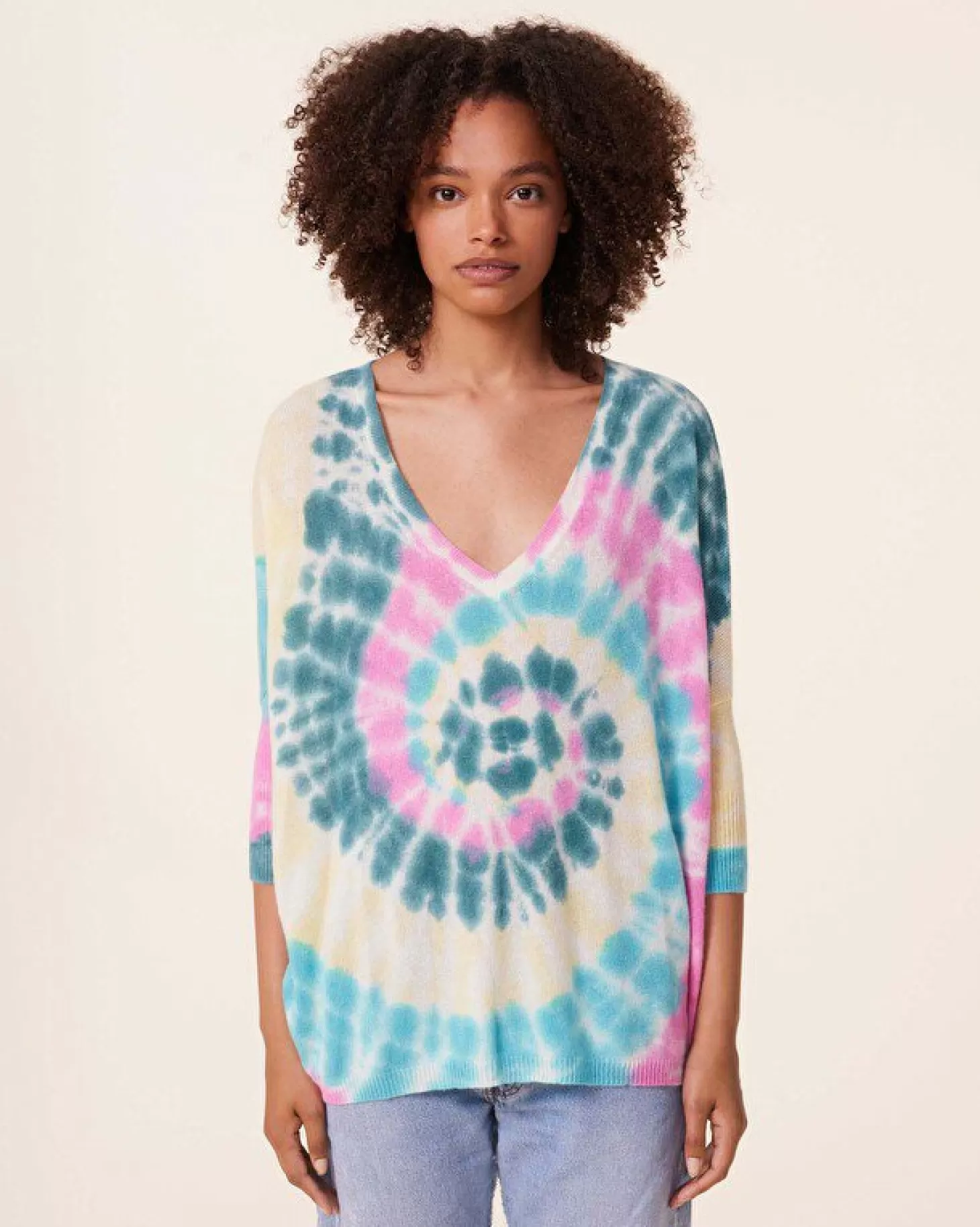 Femme Kujten Pulls & Sweats*Pull Cachemire Col V Oversize Tie & Dye, 2 Fils