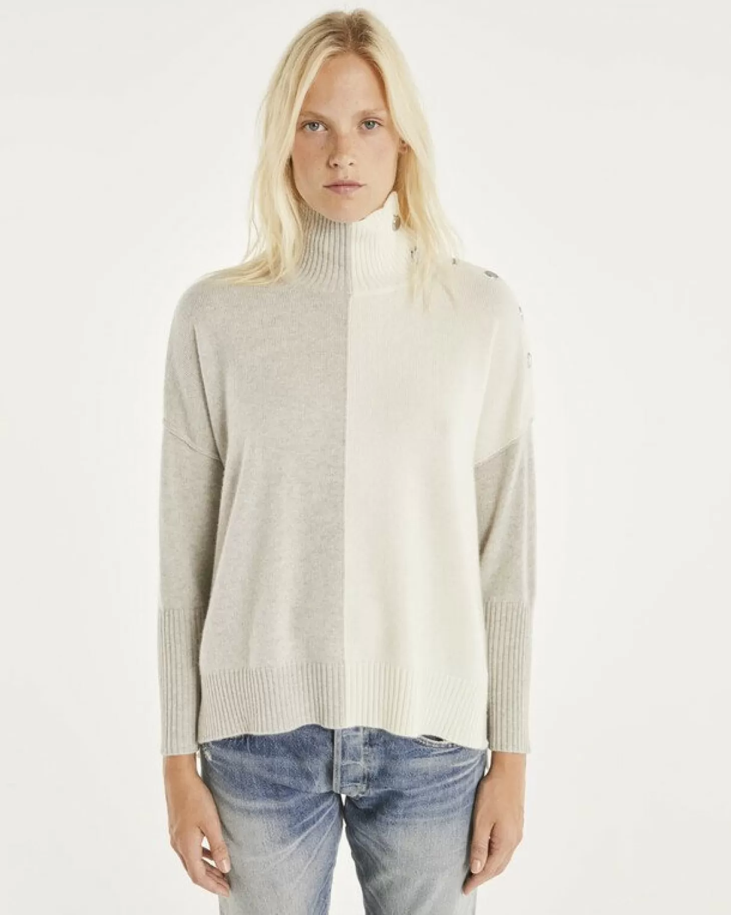 Femme Kujten Pulls & Sweats*Pull Cachemire Femme Col Roule A Boutons