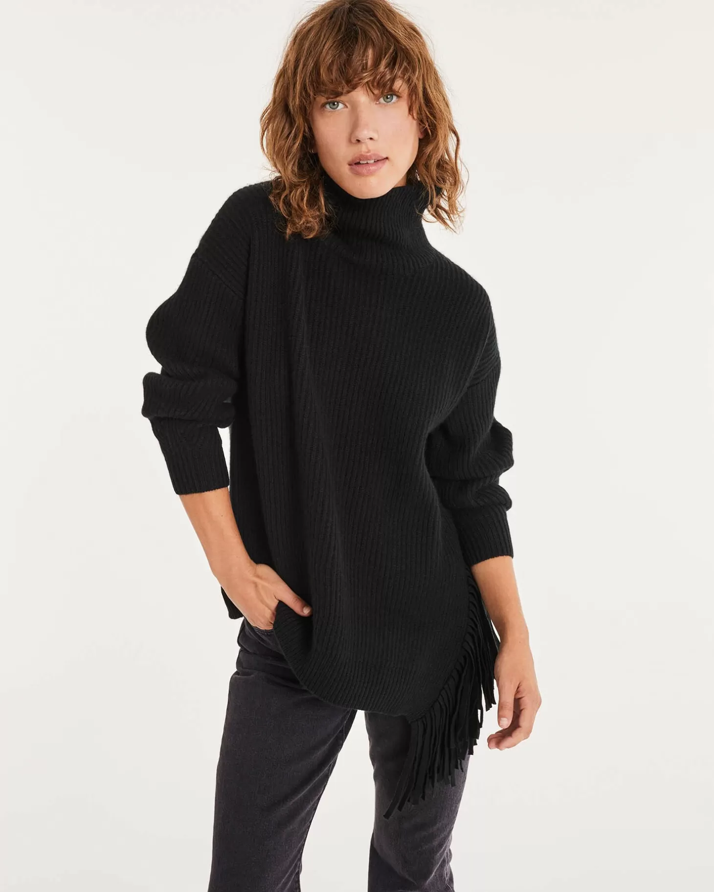 Femme Kujten Pulls & Sweats*Pull Cachemire Femme Col Roule A Franges