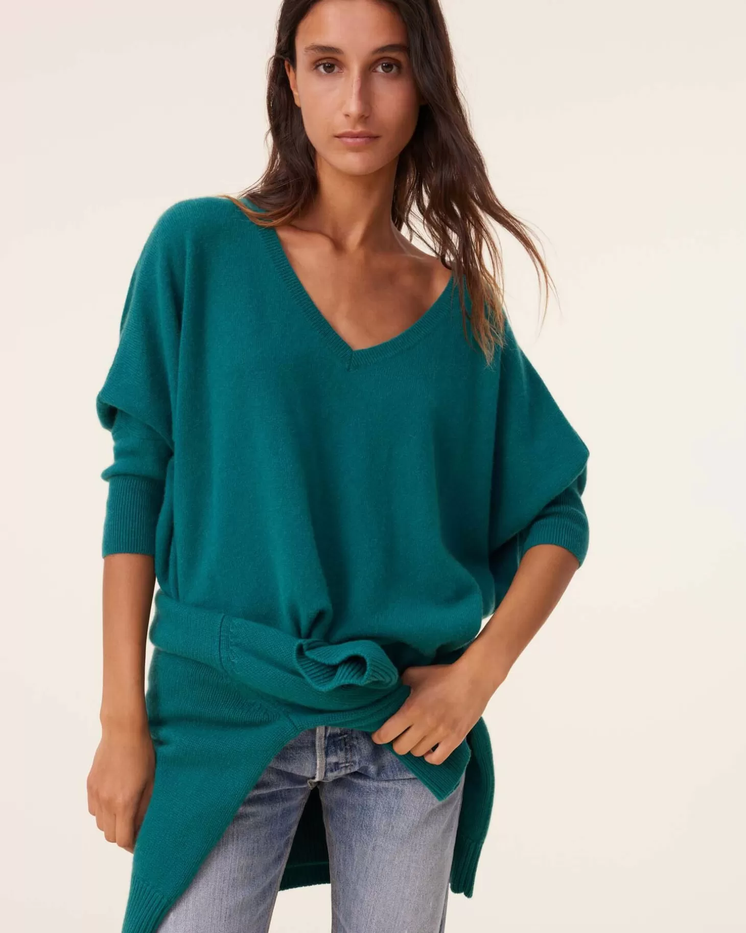 Femme Kujten Pulls & Sweats*Pull Cachemire Femme Col V Oversize, 2 Fils