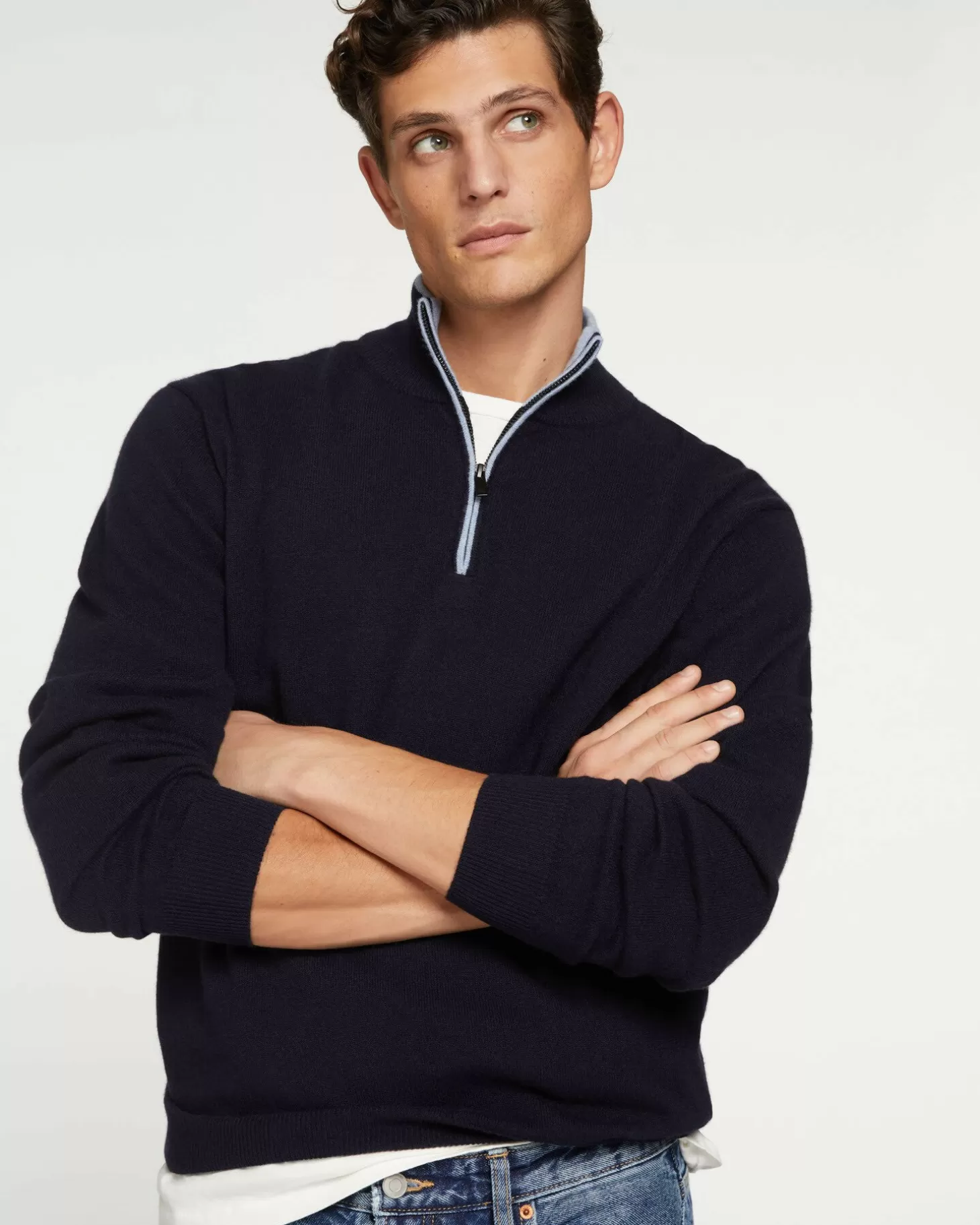 Homme Kujten Pulls & Sweats*Pull Cachemire Homme Col Roule Uni Avec Patchs Aux Coudes
