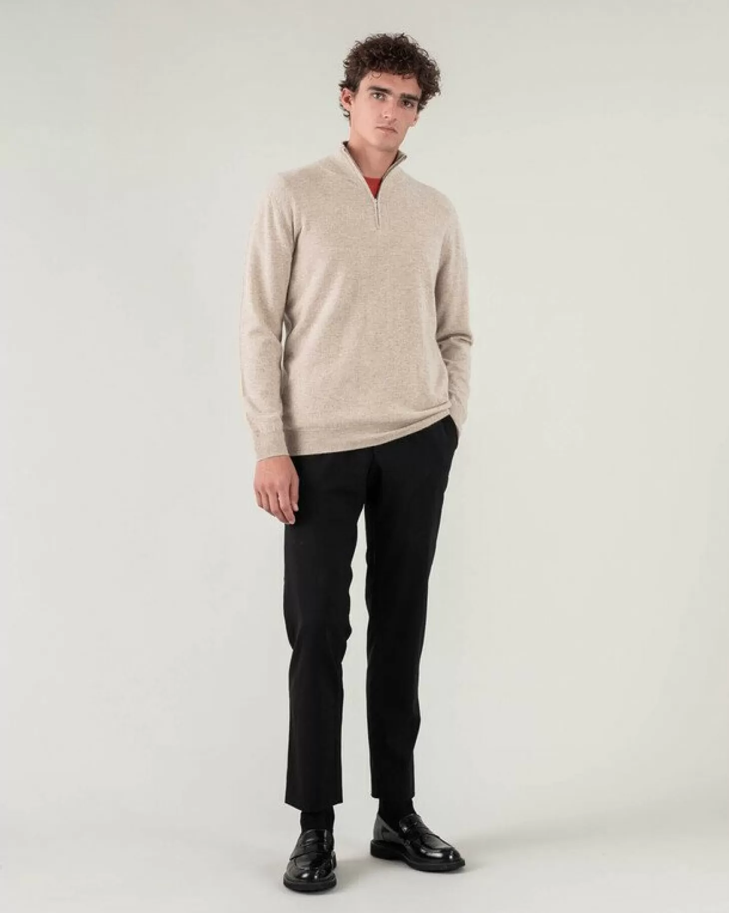 Homme Kujten Pulls & Sweats*Pull Cachemire Homme Col Roule Uni Avec Patchs Aux Coudes