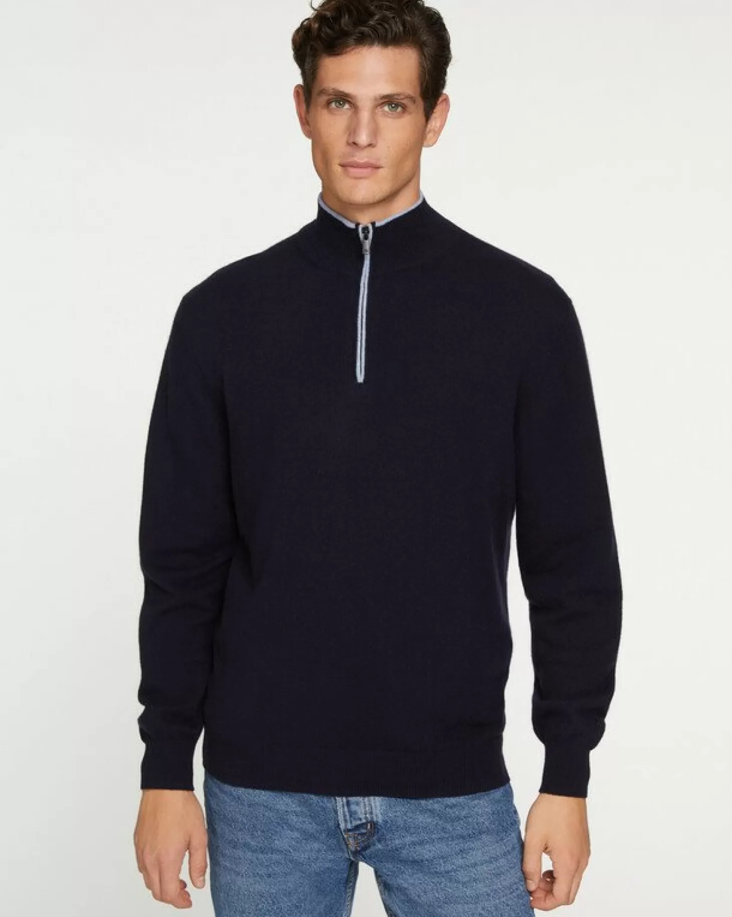 Homme Kujten Pulls & Sweats*Pull Cachemire Homme Col Roule Uni Avec Patchs Aux Coudes