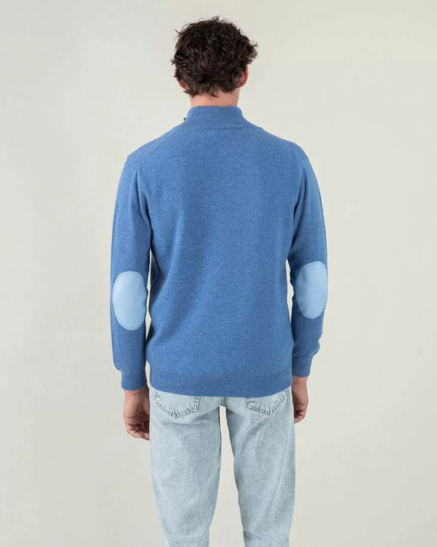 Homme Kujten Pulls & Sweats*Pull Cachemire Homme Col Roule Uni Avec Patchs Aux Coudes