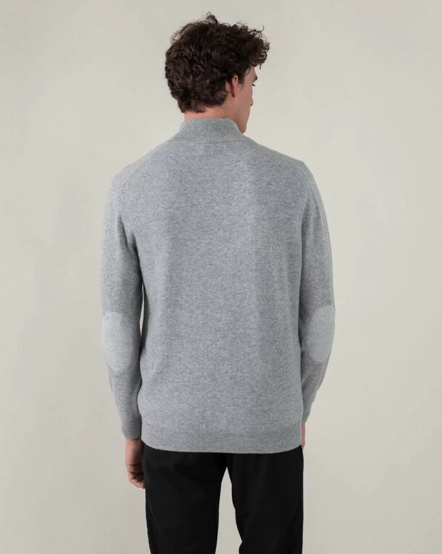 Homme Kujten Pulls & Sweats*Pull Cachemire Homme Col Roule Uni Avec Patchs Aux Coudes