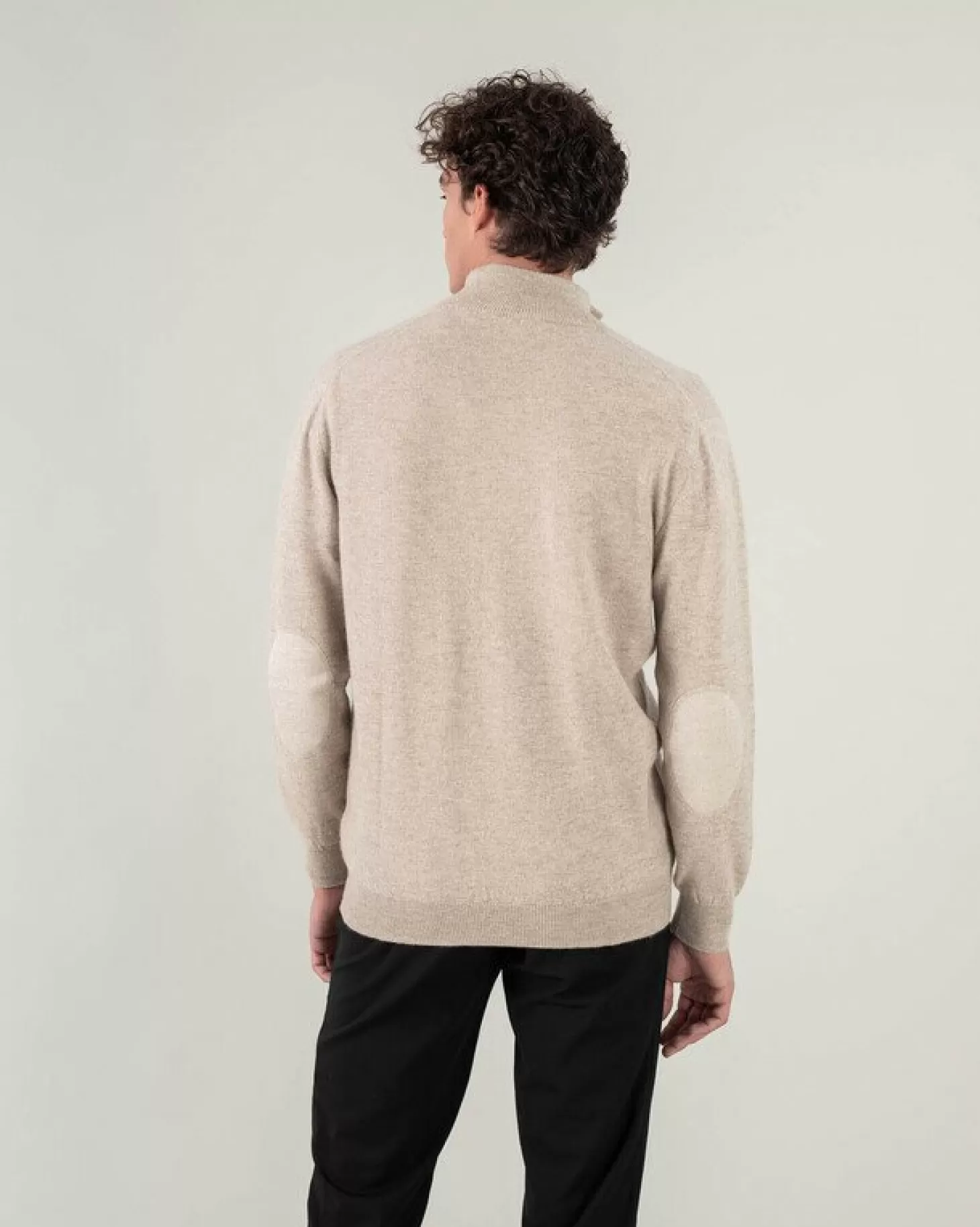 Homme Kujten Pulls & Sweats*Pull Cachemire Homme Col Roule Uni Avec Patchs Aux Coudes