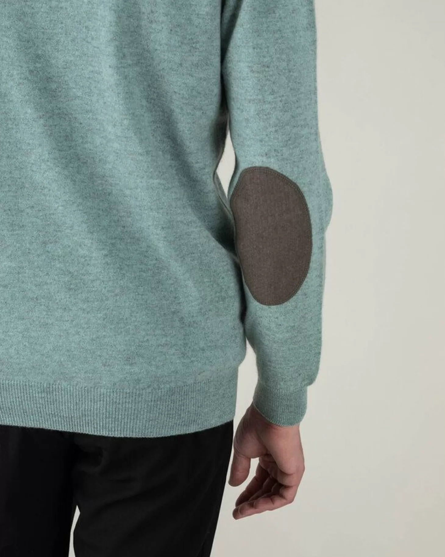 Homme Kujten Pulls & Sweats*Pull Cachemire Homme Col Roule Uni Avec Patchs Aux Coudes