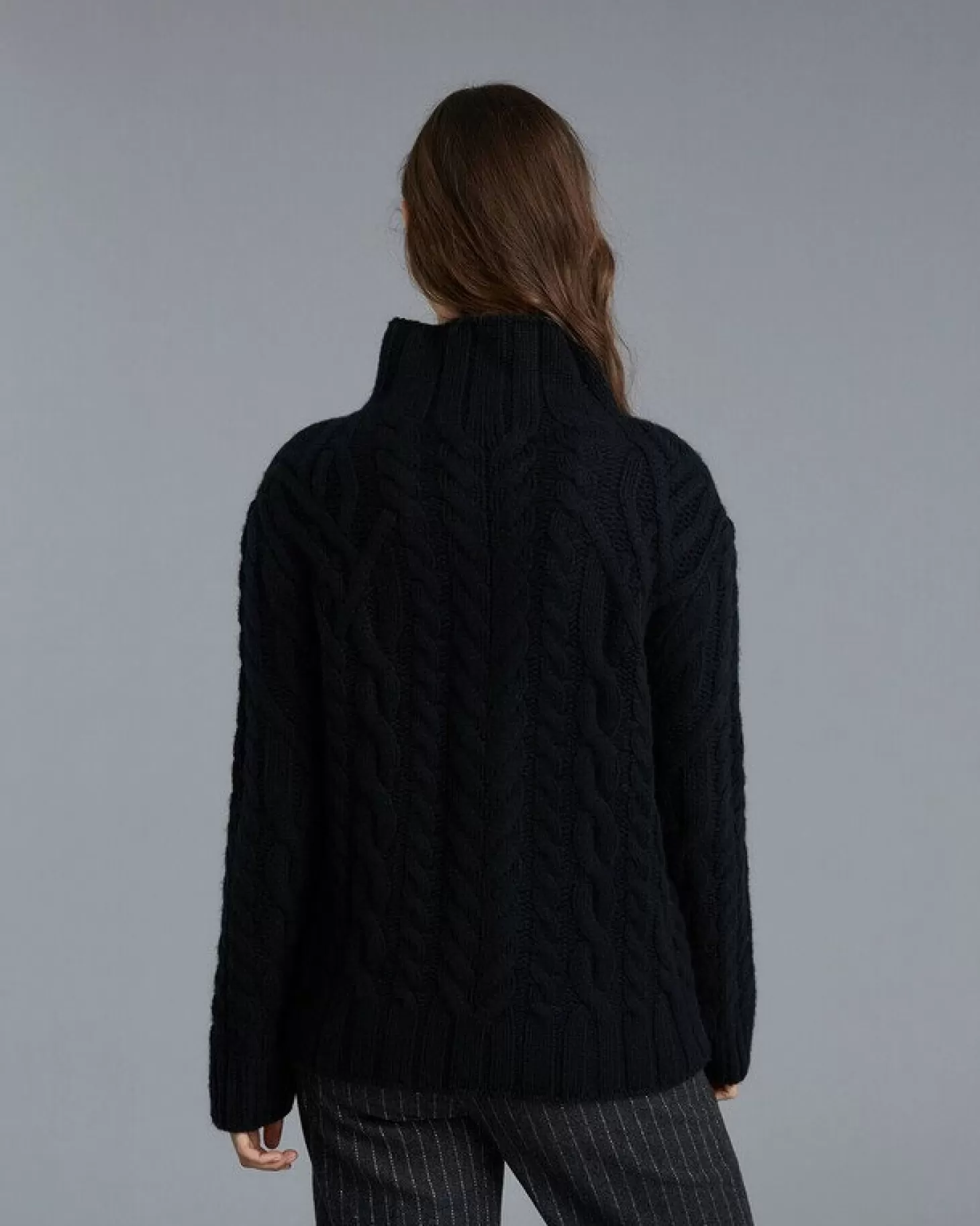 Femme Kujten Pulls & Sweats*Pull Col Cheminee Femme Torsade Bicolore