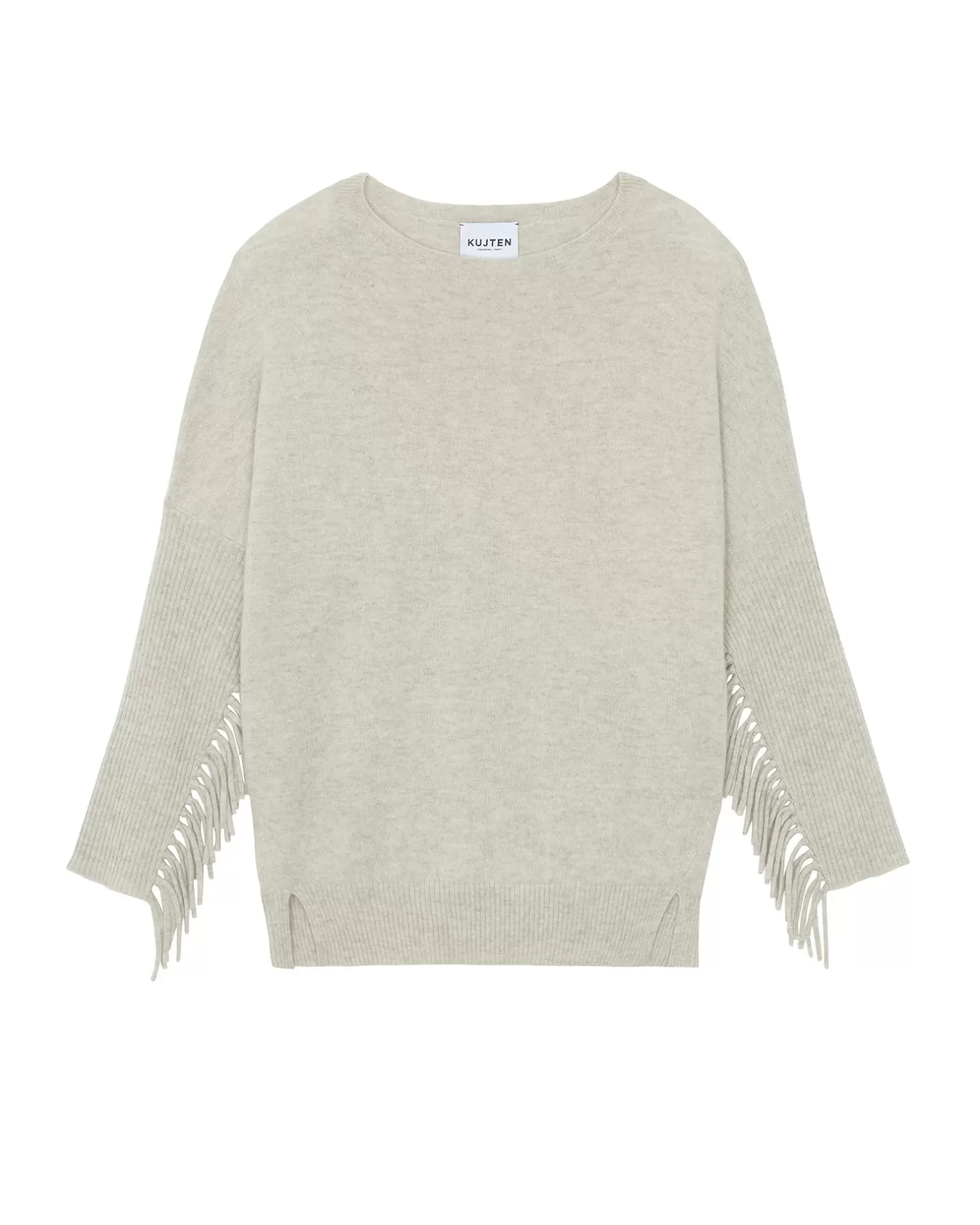 Femme Kujten Pulls & Sweats*Pull Col Rond Cachemire Femme Avec Franges, 2 Fils