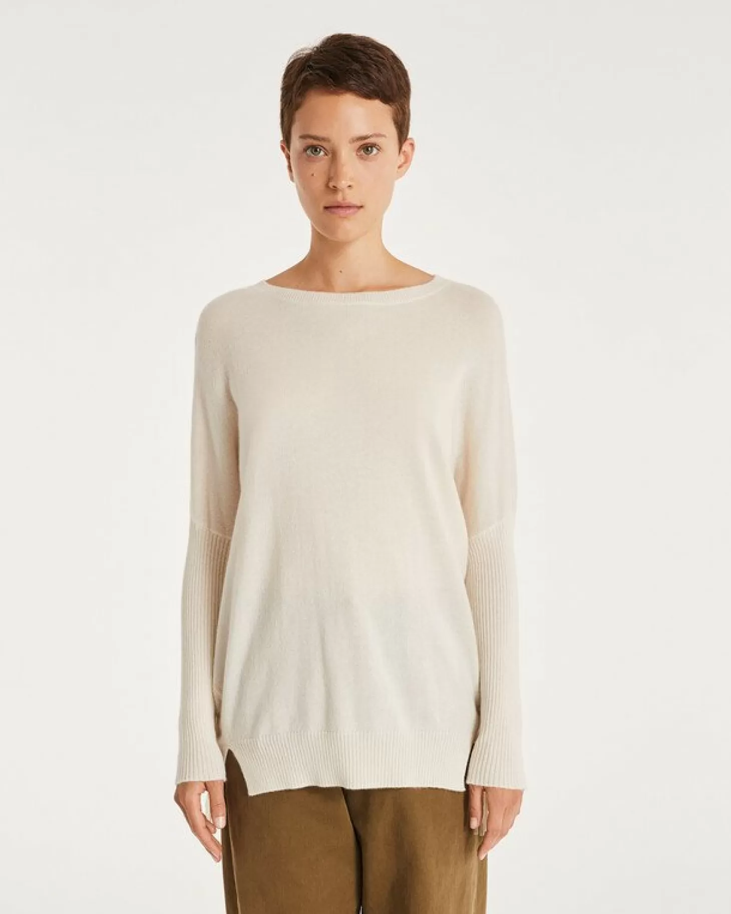 Femme Kujten Pulls & Sweats*Pull Col Rond Cachemire Femme Avec Franges, 2 Fils