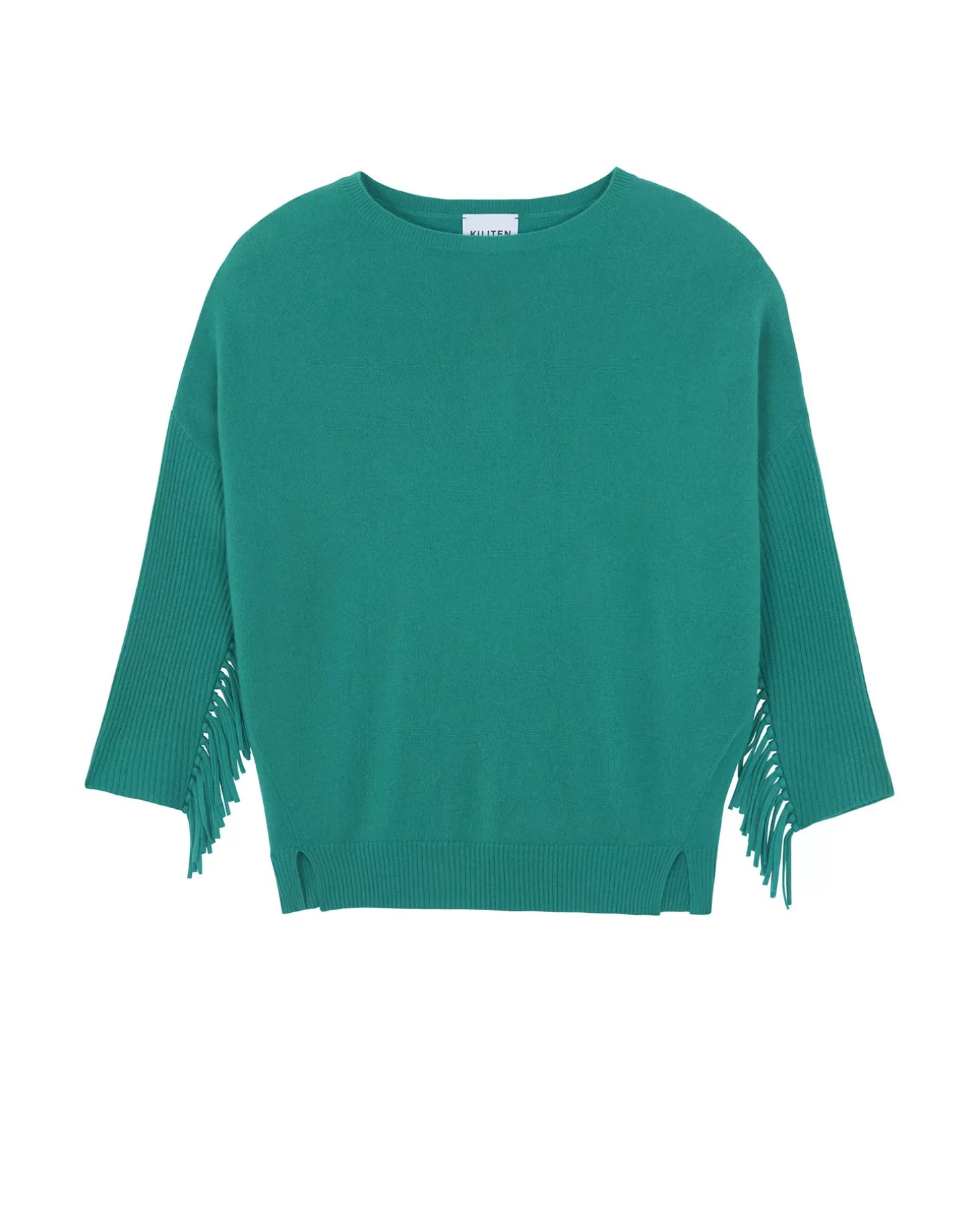 Femme Kujten Pulls & Sweats*Pull Col Rond Manches Franges Cachemire