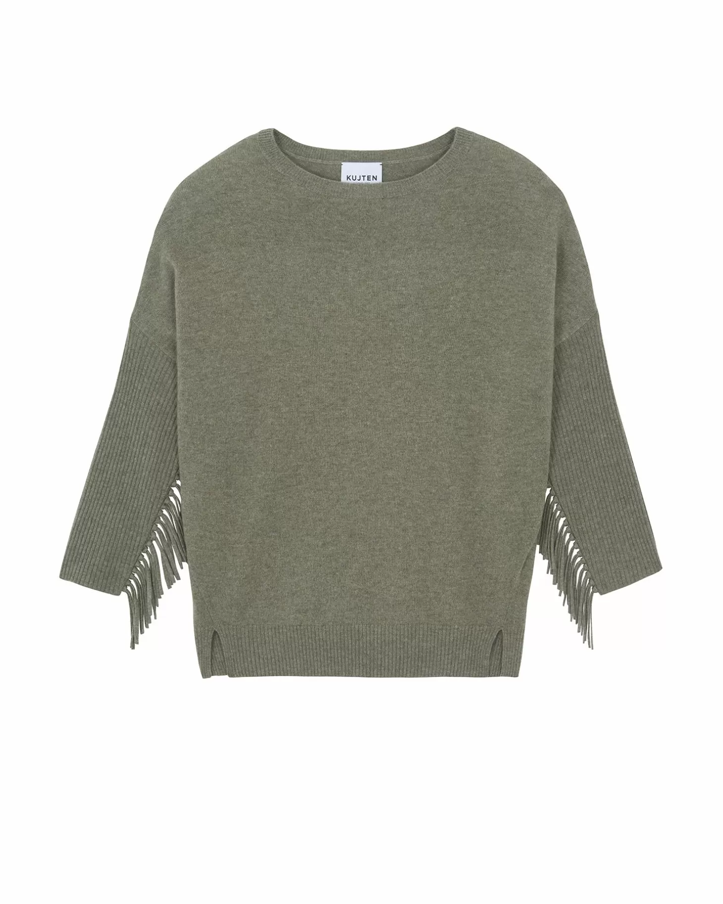 Femme Kujten Pulls & Sweats*Pull Col Rond Manches Franges Cachemire, 2 Fils