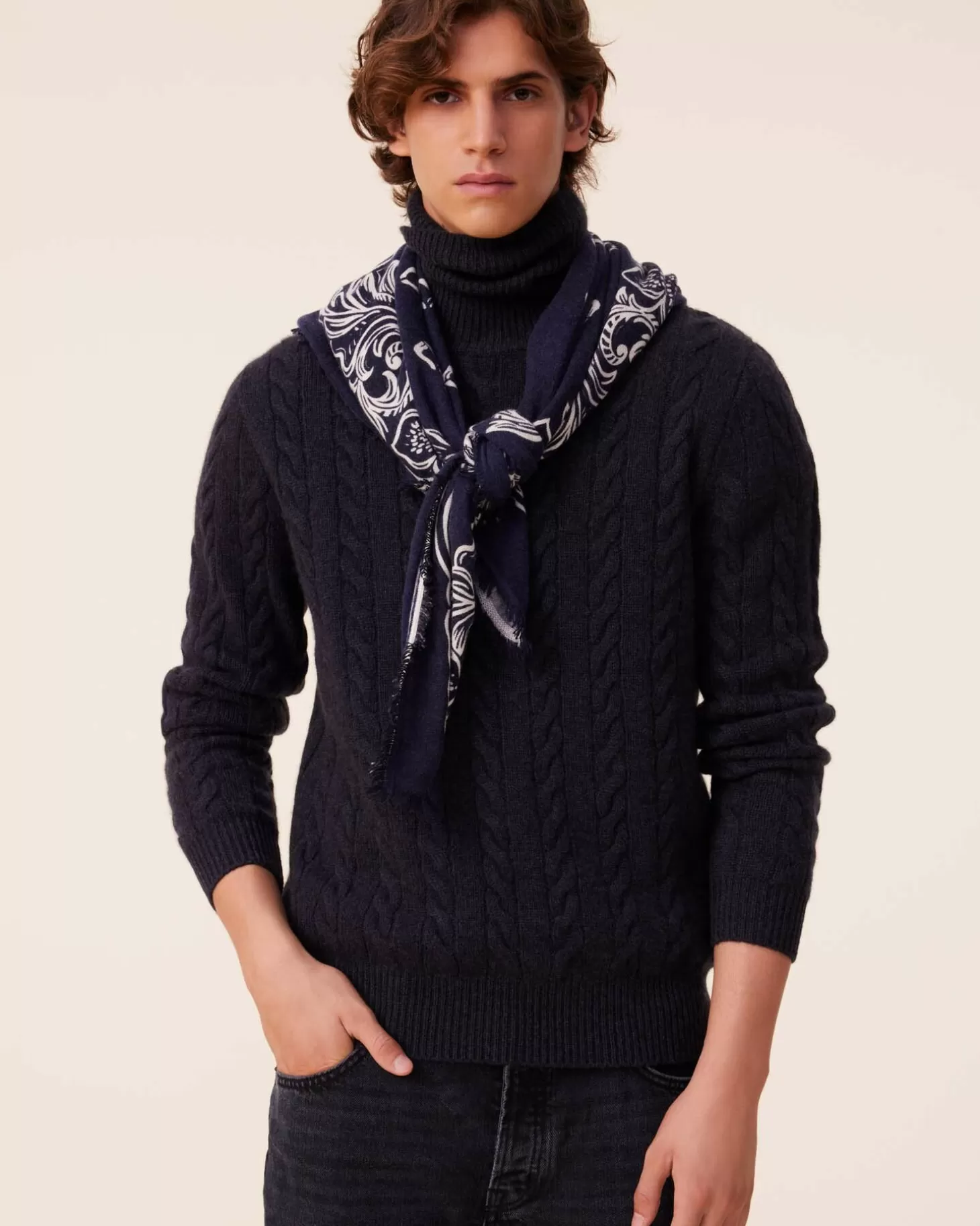 Homme Kujten Pulls & Sweats*Pull Col Roule Cachemire Tordade, 8 Fils