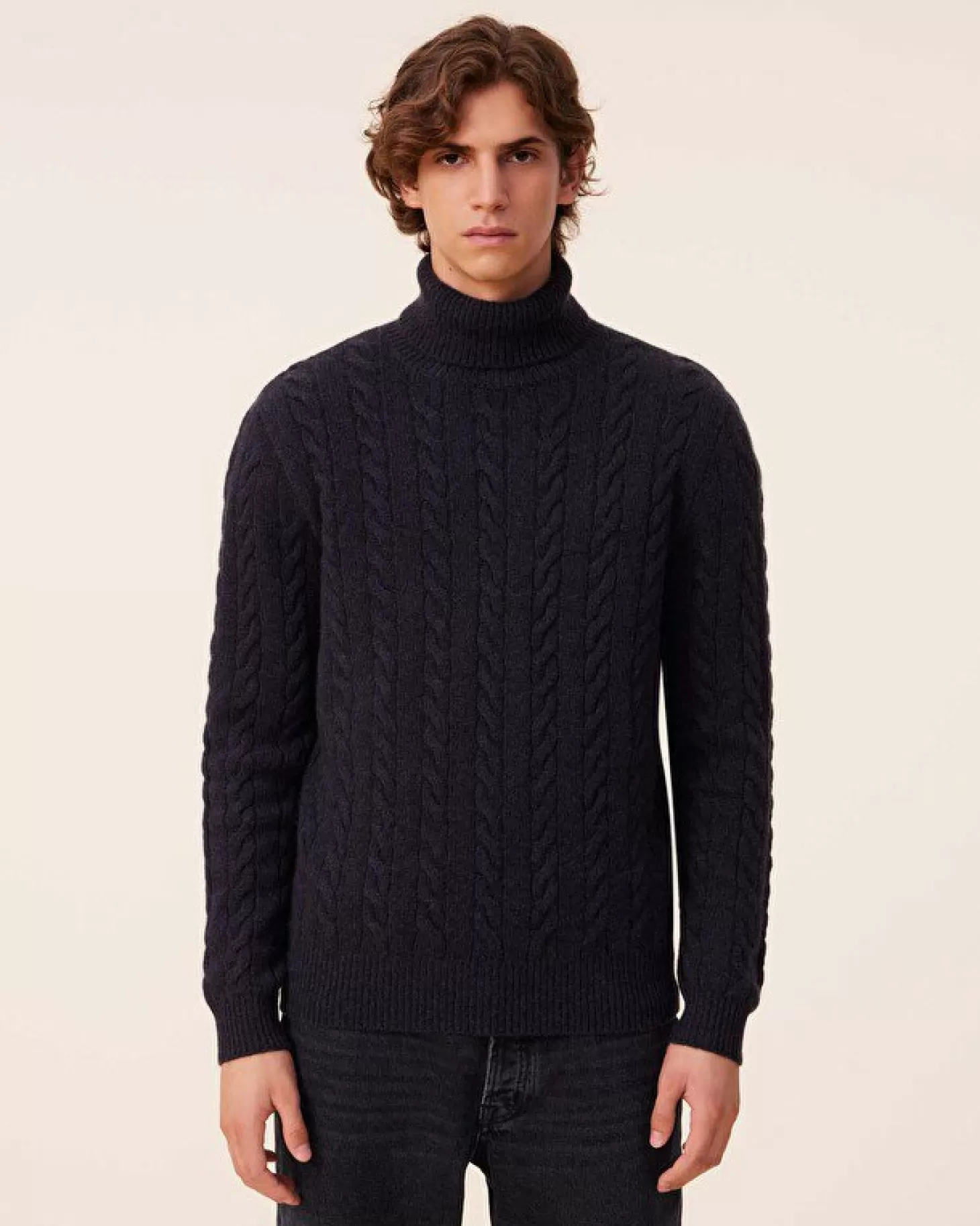 Homme Kujten Pulls & Sweats*Pull Col Roule Cachemire Tordade, 8 Fils