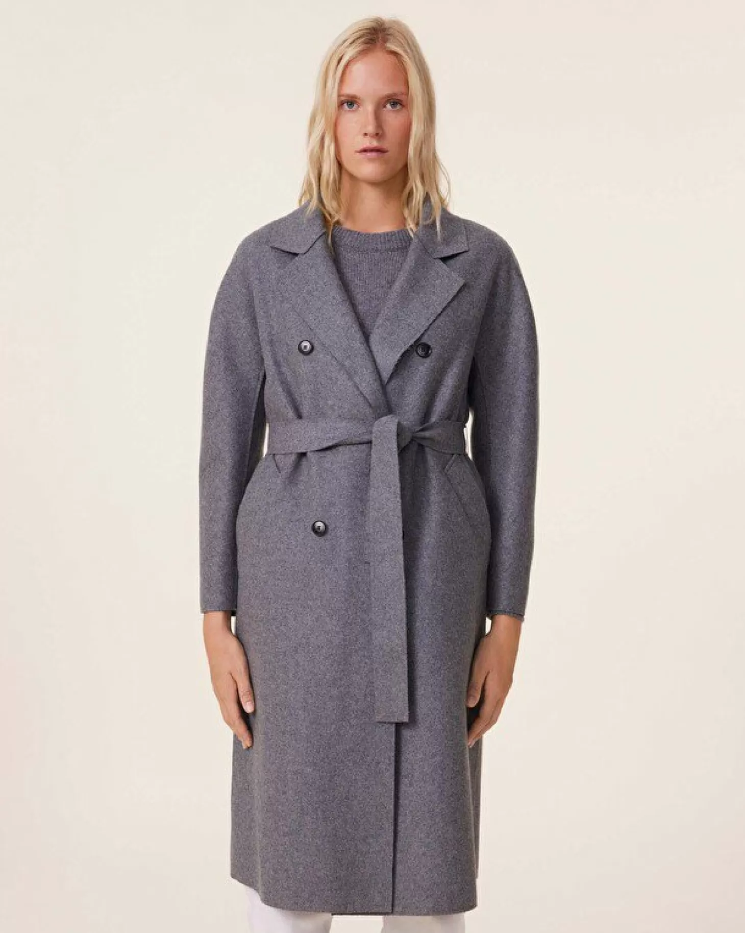 Femme Kujten Manteaux*Trench Bords Vifs Cachemire Tisse