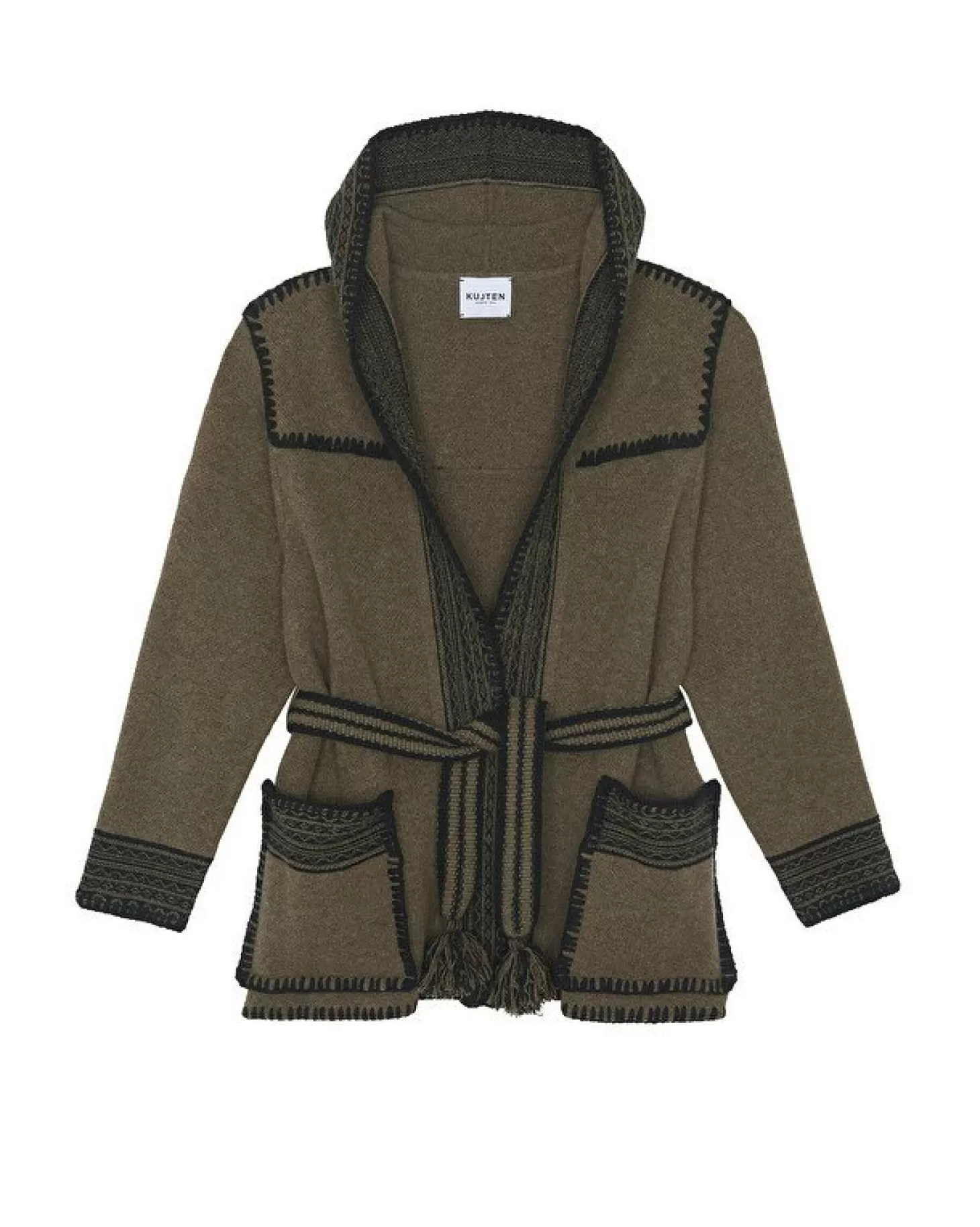 Femme Kujten Gilets & Vestes*Veste A Capuche Cachemire, Jacquard 4 Fils