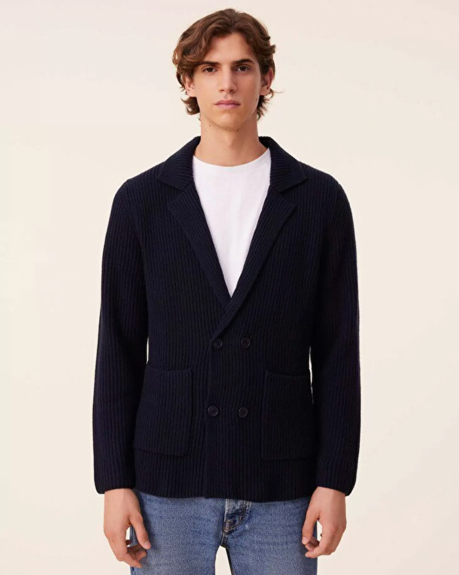 Homme Kujten Gilets & Vestes*Veste Blazer Cachemire Cotes Anglaises, 6 Fils